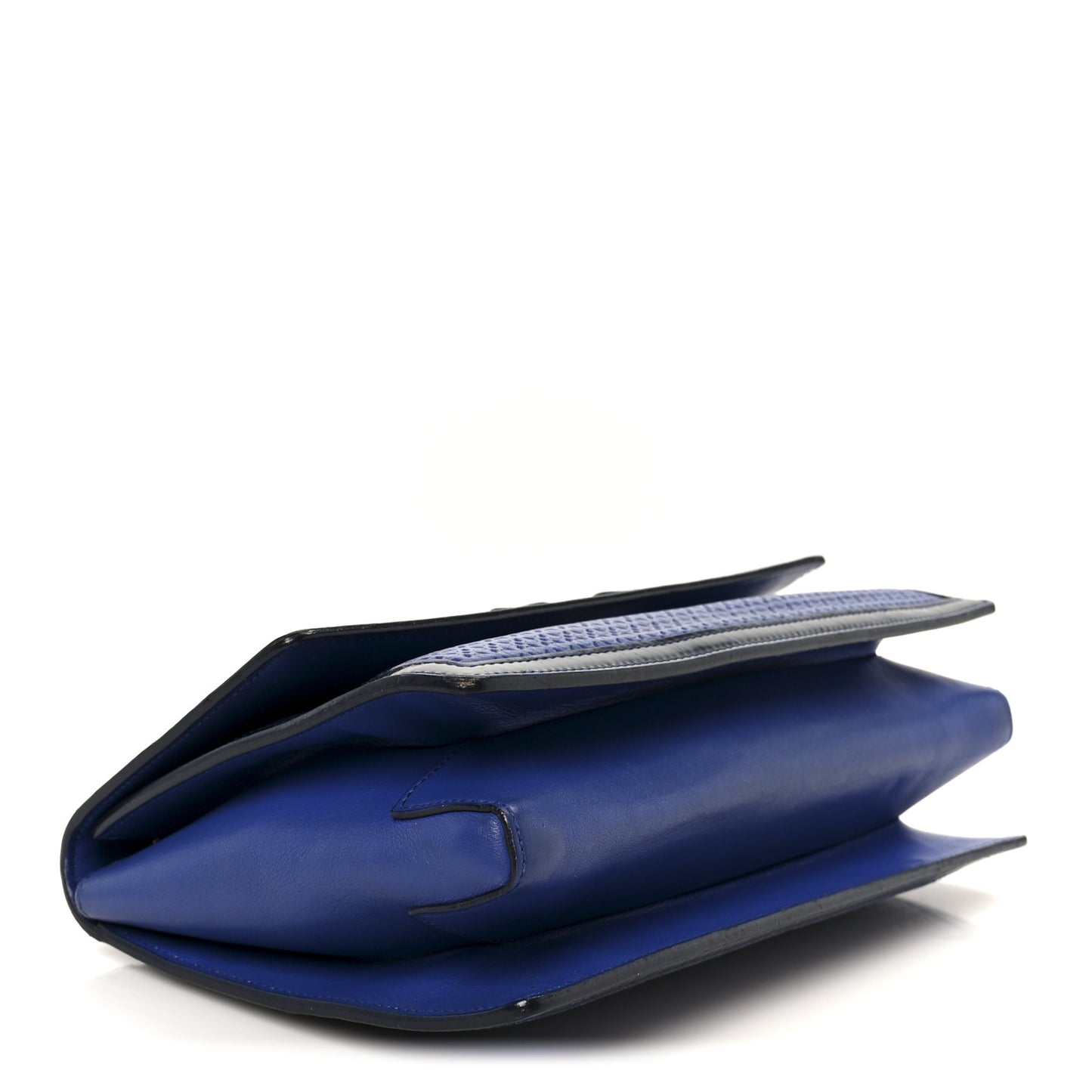 Perforated Calfskin Patent Ginny Bow Crossbody Bag Blue