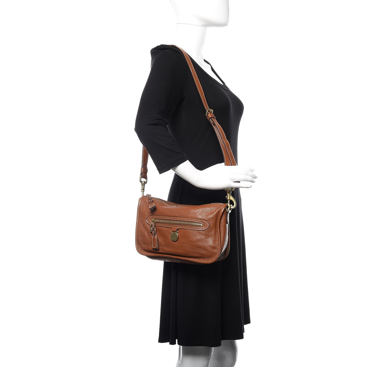 Pebbled Calfskin Somerset Satchel Oak