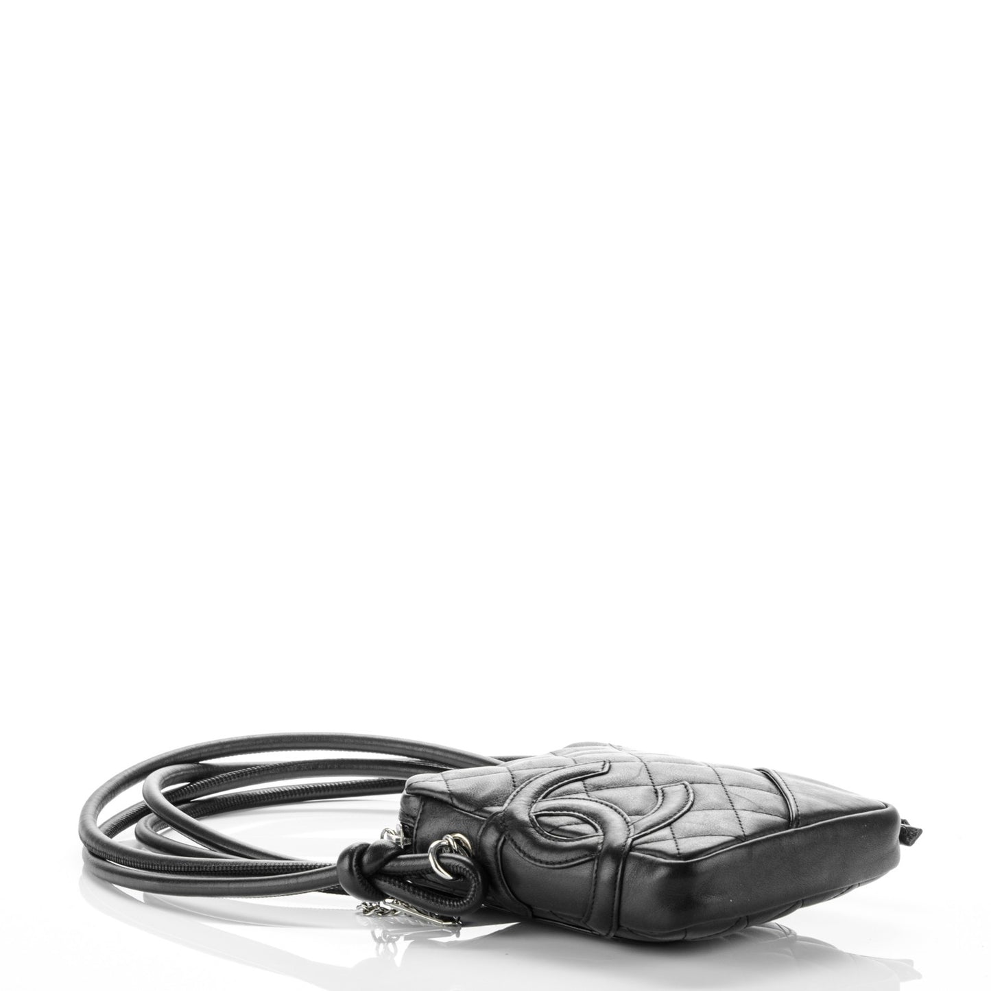 Calfskin Quilted Small Cambon Messenger Black