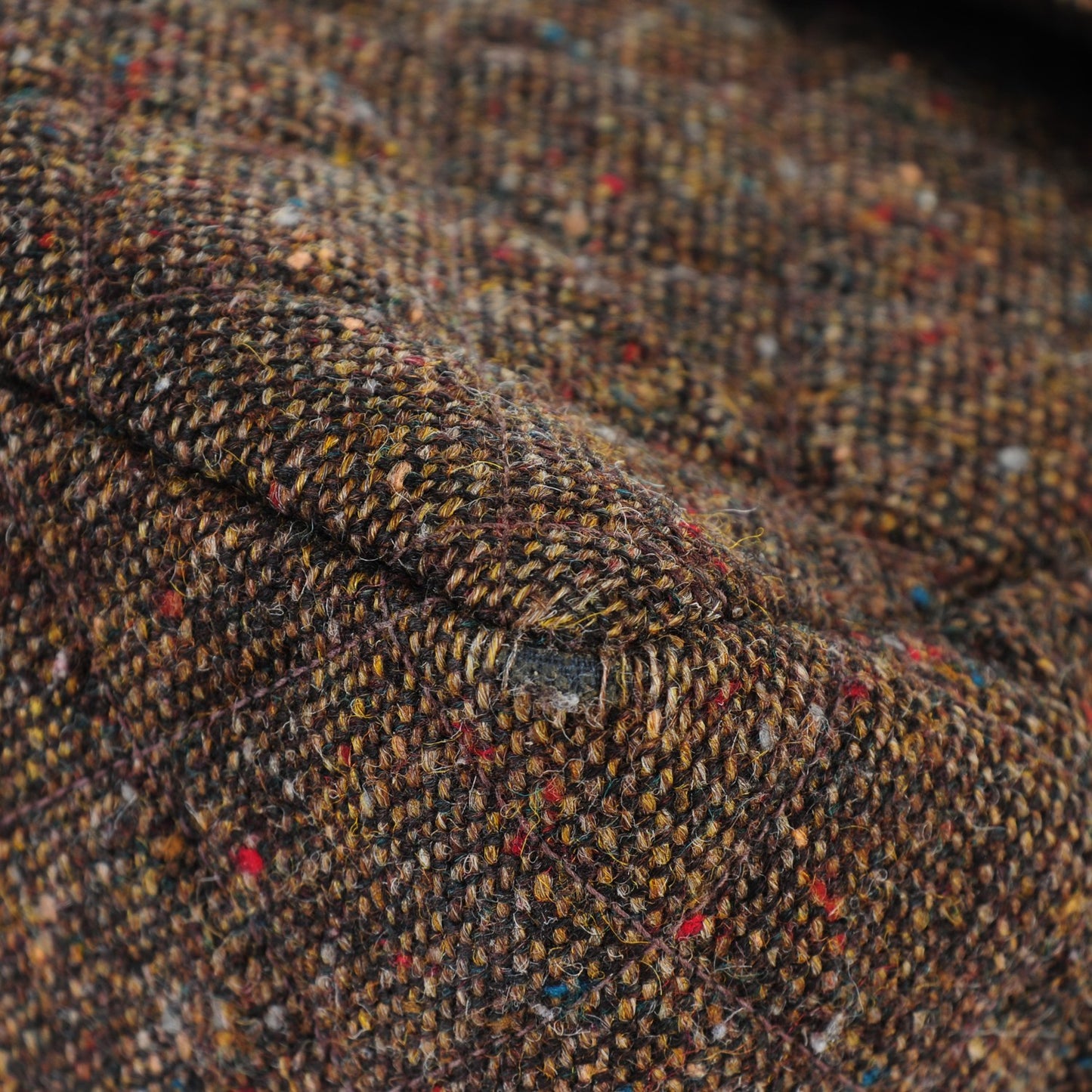 Tweed Quilted Jumbo Single Flap Brown