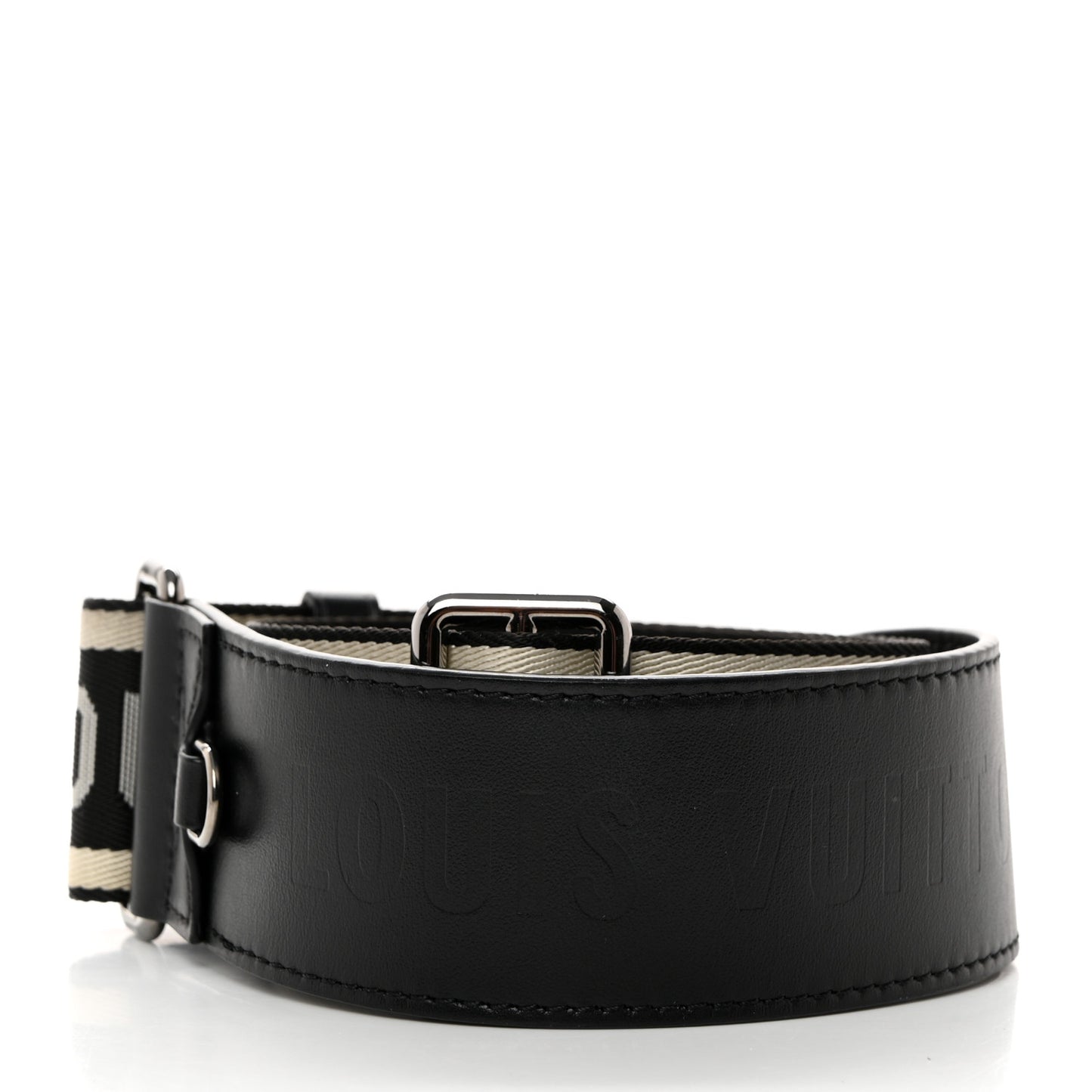 Nylon Jacquard Sporty Bandouliere Shoulder Strap Black