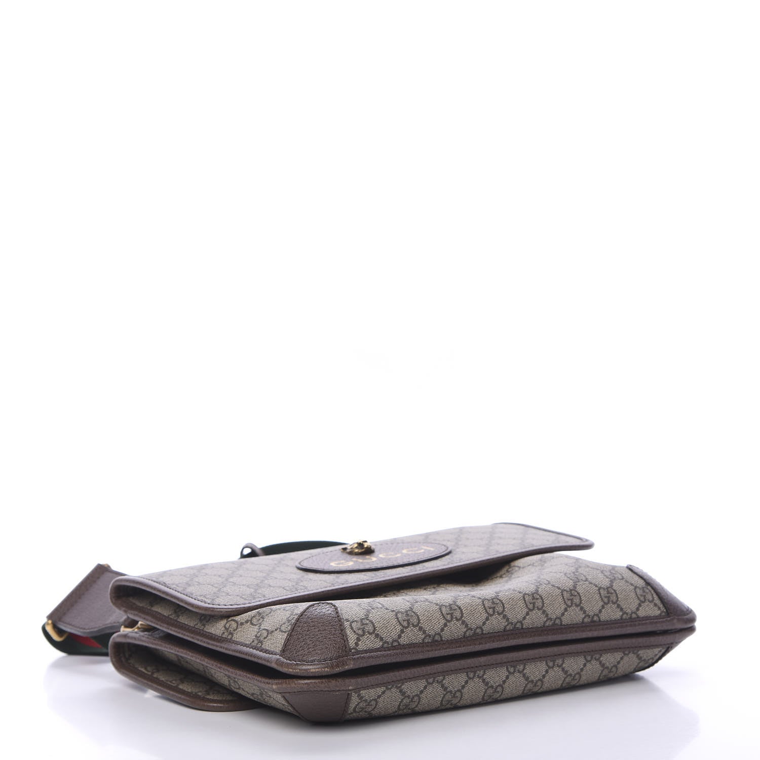 Gucci GG Supreme Monogram Web Neo Vintage Double Flap Messenger Bag Beige New Acero 3 of 12