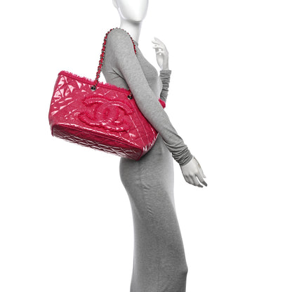 Chanel Vinyl Quilted Funny Tweed Tote Fuchsia 2 of 11