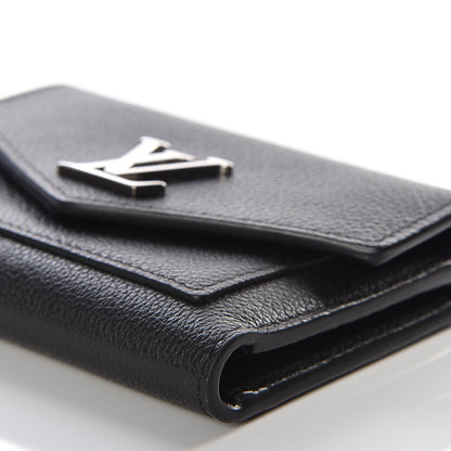 Louis Vuitton Soft Calfskin My Lockme Compact Wallet Black 8 of 10