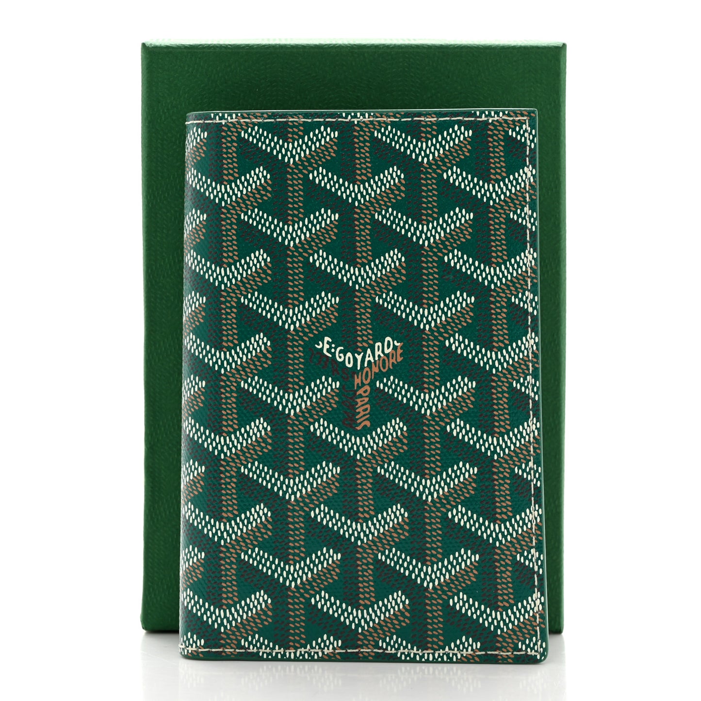 Goyardine Passport Wallet Green