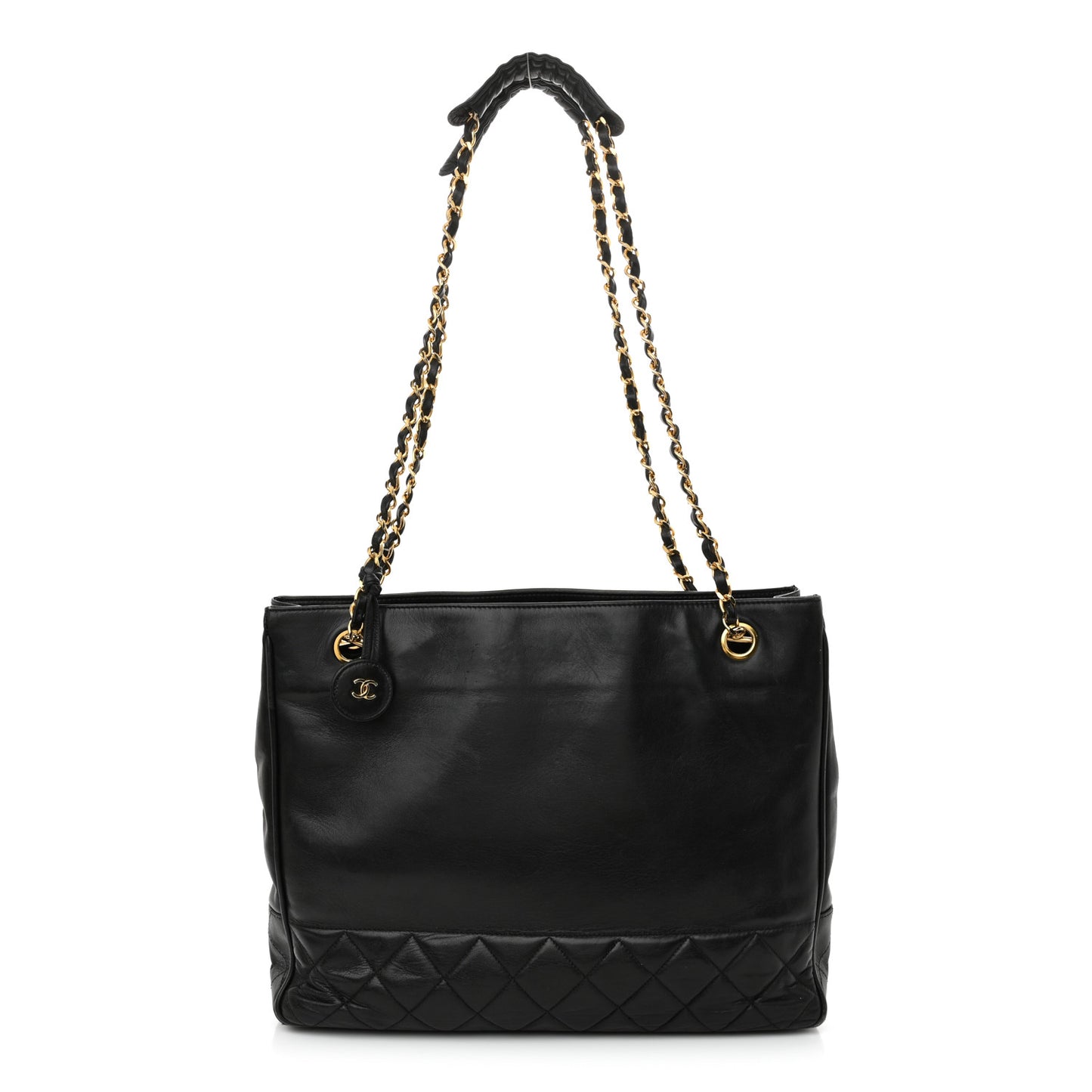 Lambskin Quilted Shoulder Bag Black