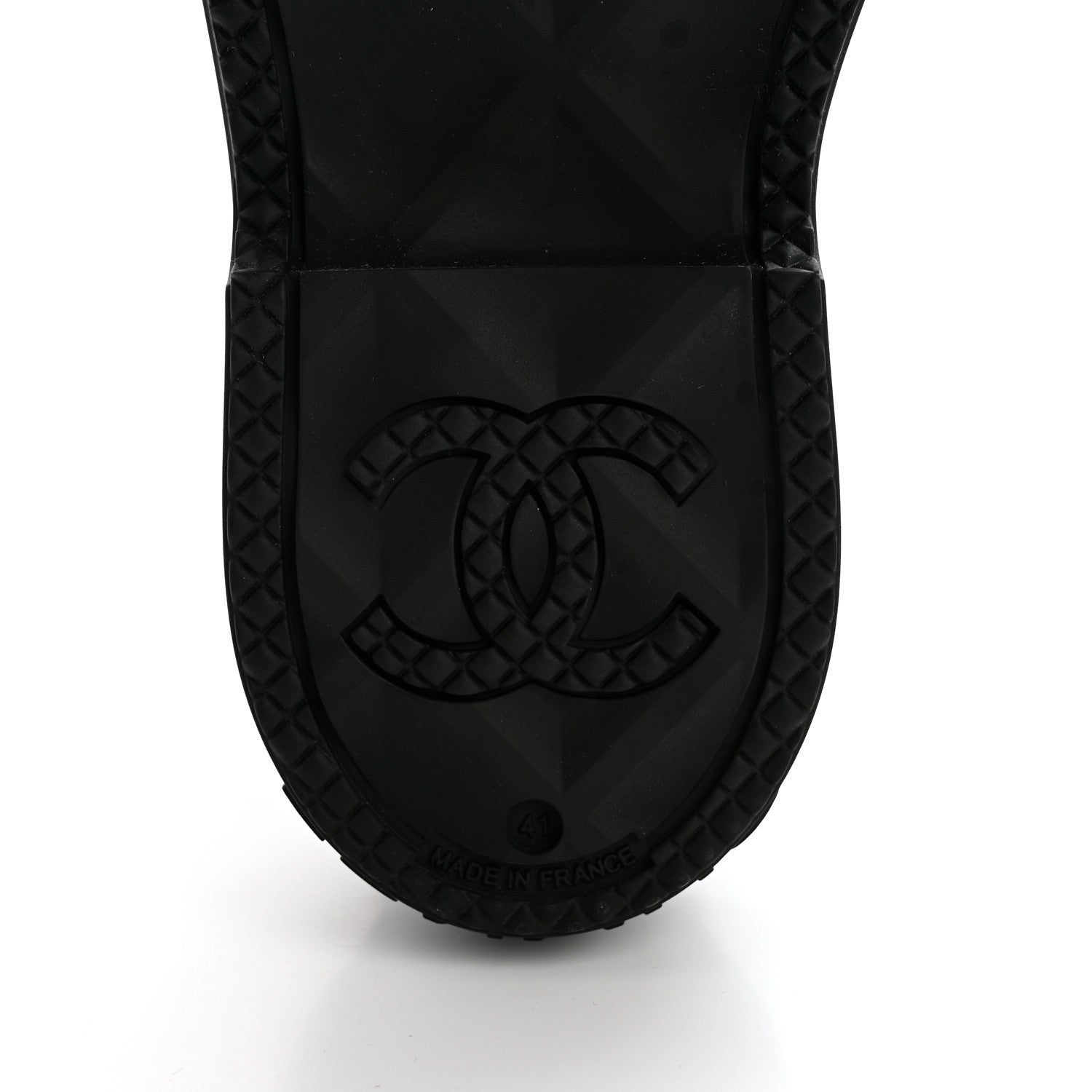Chanel Caoutchouk CC High Boots 41 Khaki Black 6 of 10