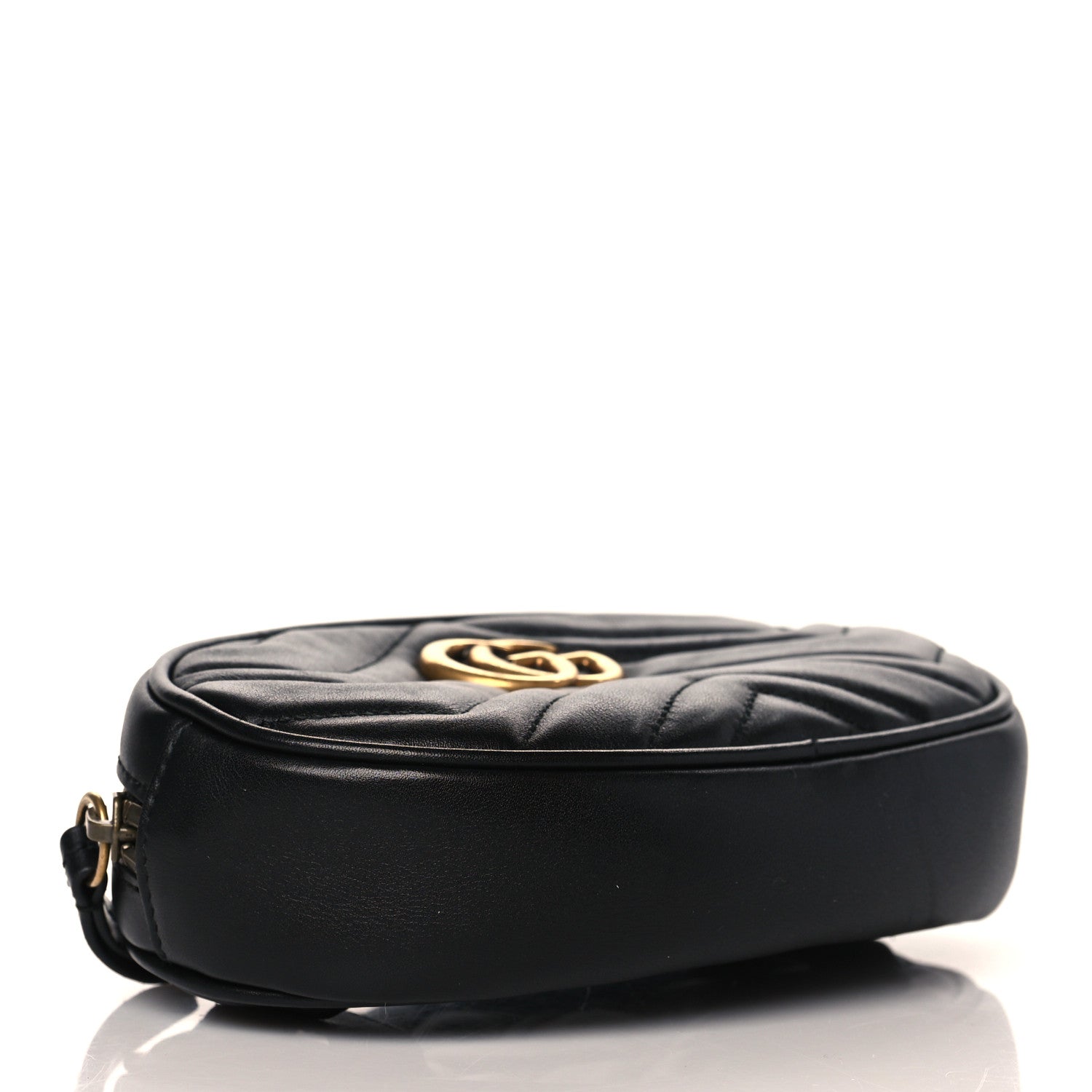 Gucci Calfskin Matelasse GG Marmont Belt Bag 75 30 Black 4 of 12
