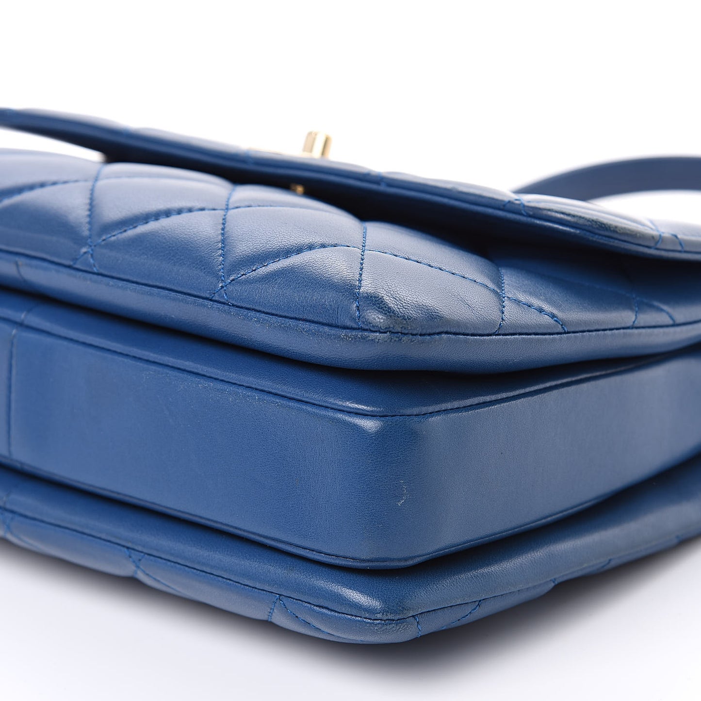 Lambskin Quilted Small Trendy CC Dual Handle Flap Bag Blue