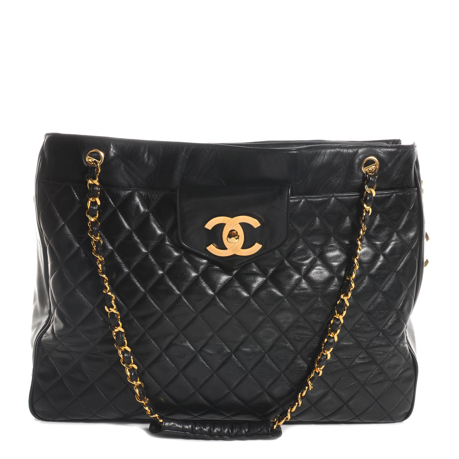 Chanel Lambskin Quilted Weekender Bag Black 1 of 7