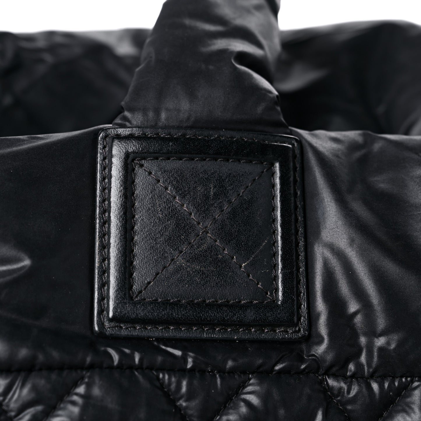 Nylon Quilted Large Coco Cocoon Tote Black