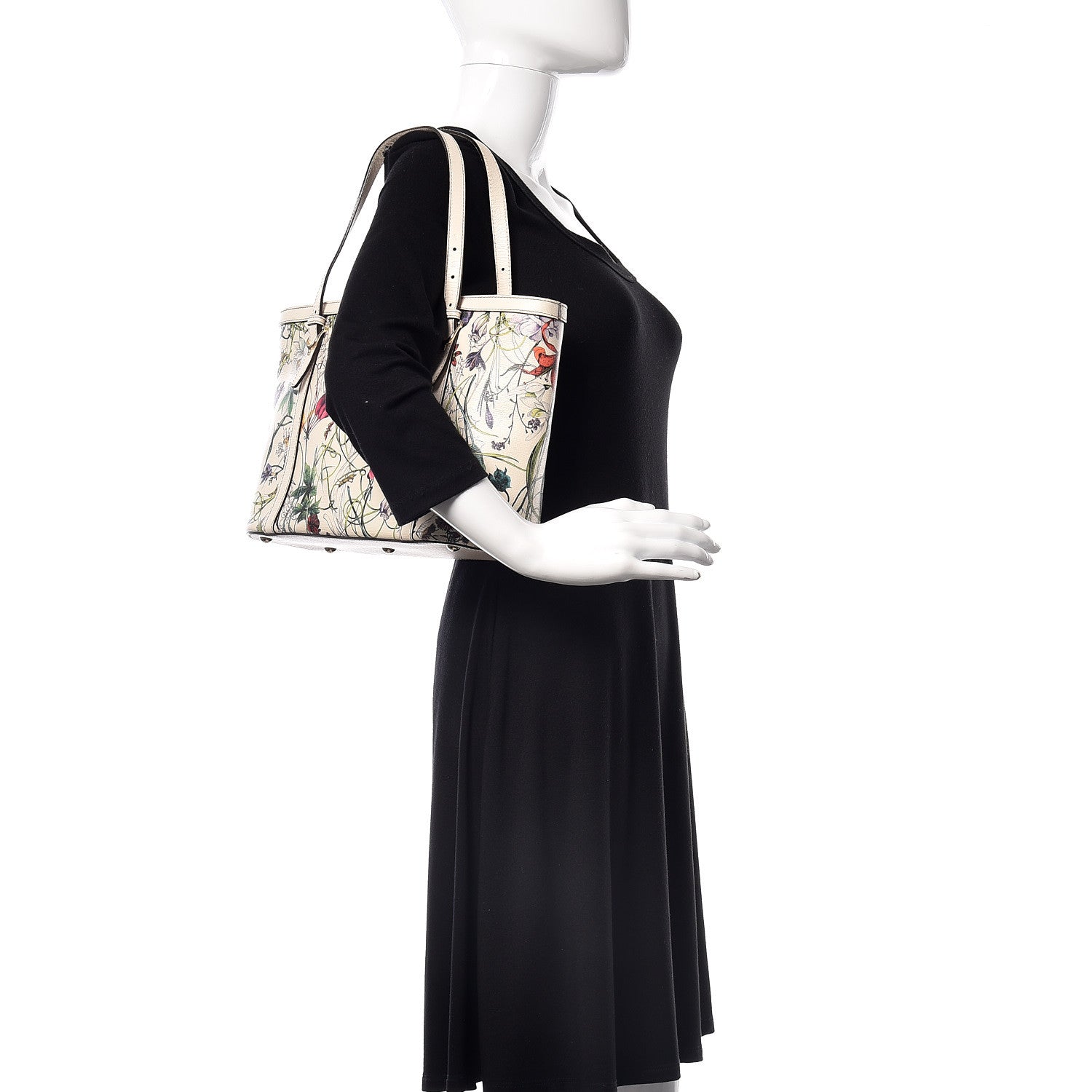 Gucci Calfskin Flora Infinity Small Nice Tote Off White 2 of 21