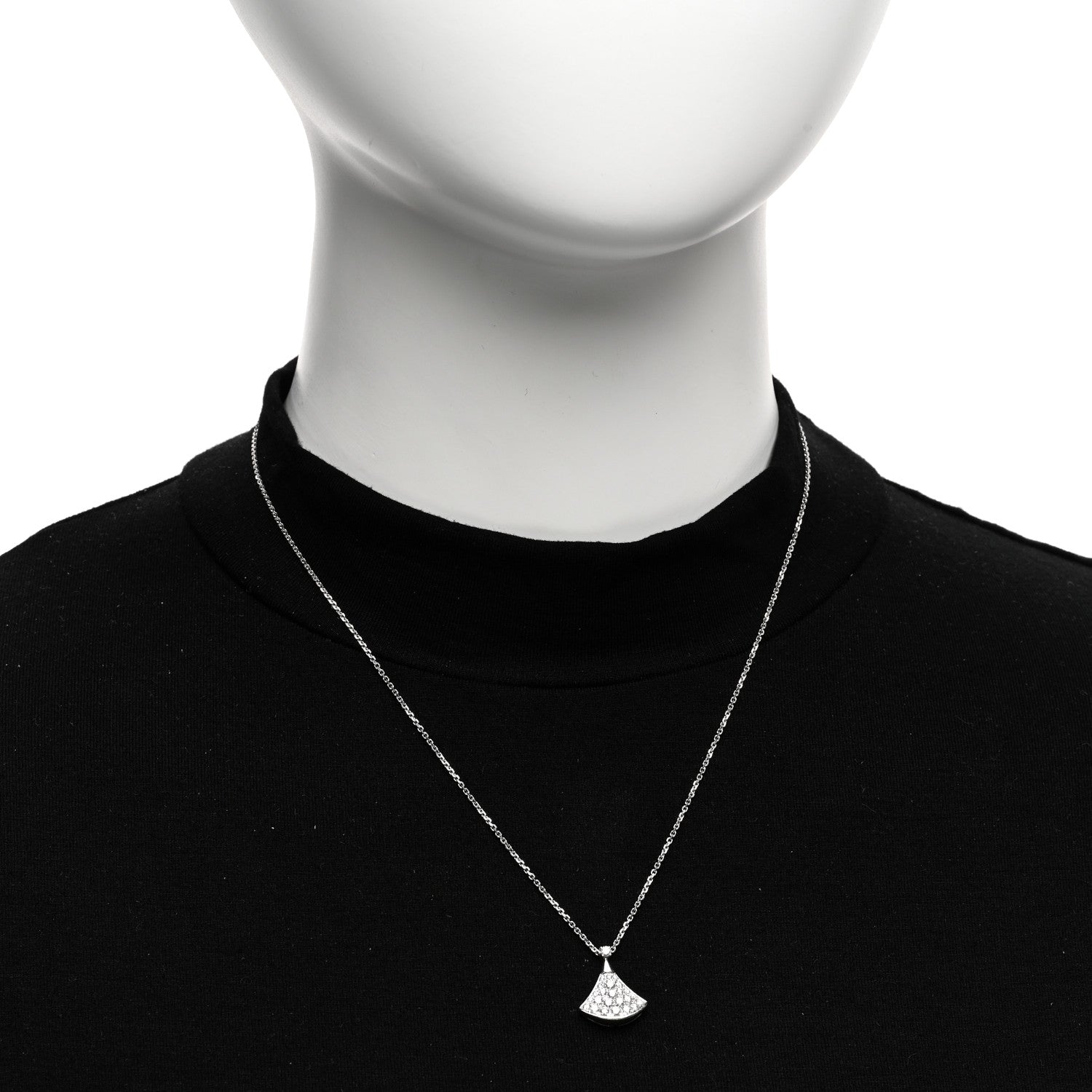 Bulgari 18K White Gold Diamond Divas' Dream Pave Necklace 2 of 6