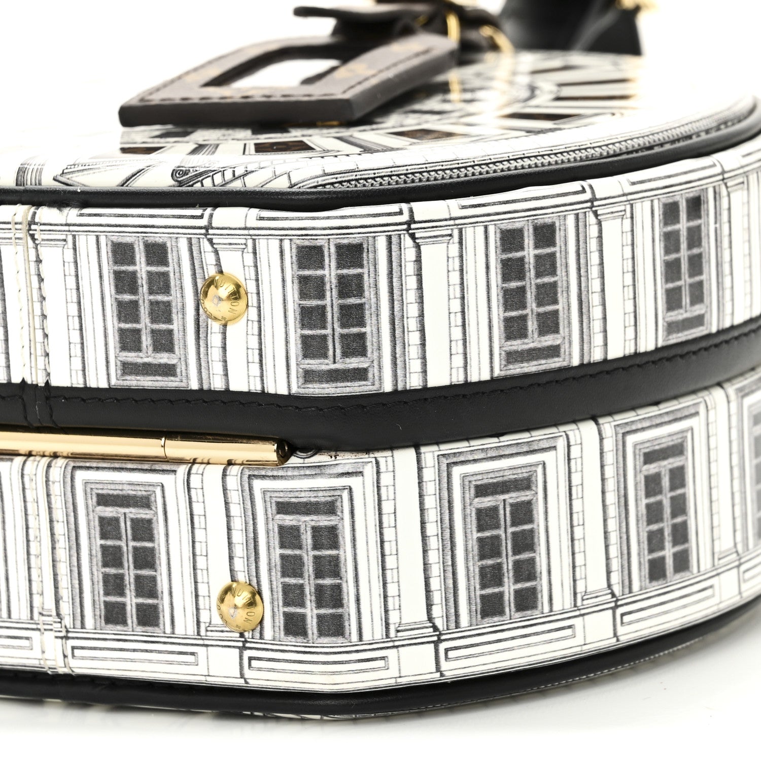 Louis Vuitton X FORNASETTI Calfskin Architettura Petite Boite Chapeau White Black 9 of 9
