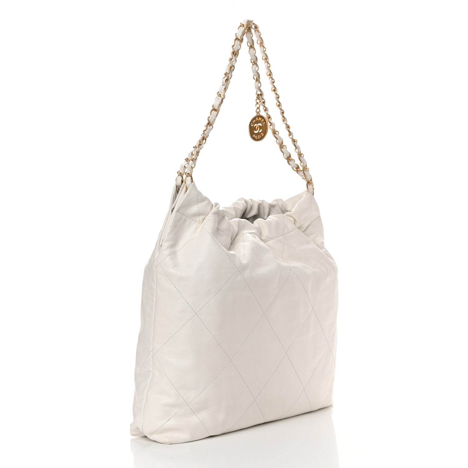Chanel Shiny Calfskin Quilted Chanel 22 White 2 of 14