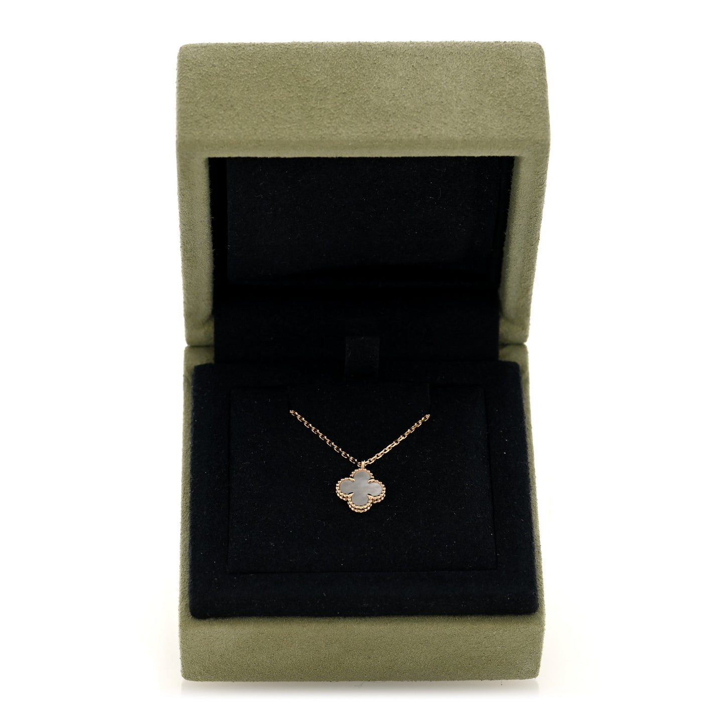 18K Yellow Gold Mother of Pearl Sweet Alhambra Pendant Necklace