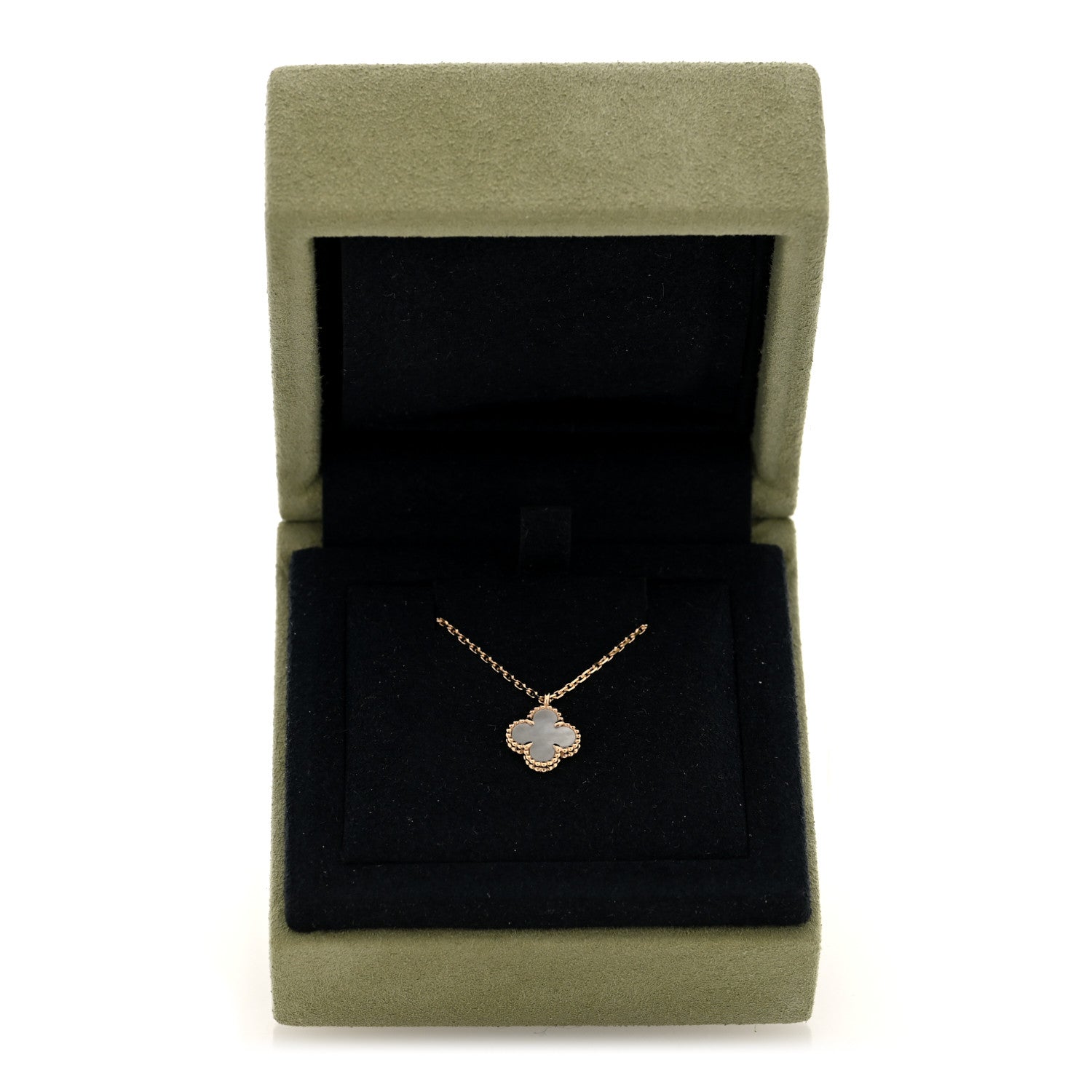 Van Cleef & Arpels 18K Yellow Gold Mother of Pearl Sweet Alhambra Pendant Necklace 5 of 5