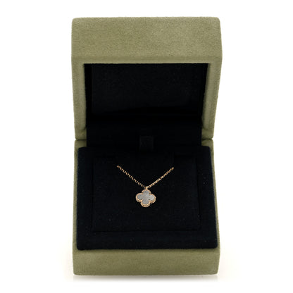 Van Cleef & Arpels 18K Yellow Gold Mother of Pearl Sweet Alhambra Pendant Necklace 5 of 5