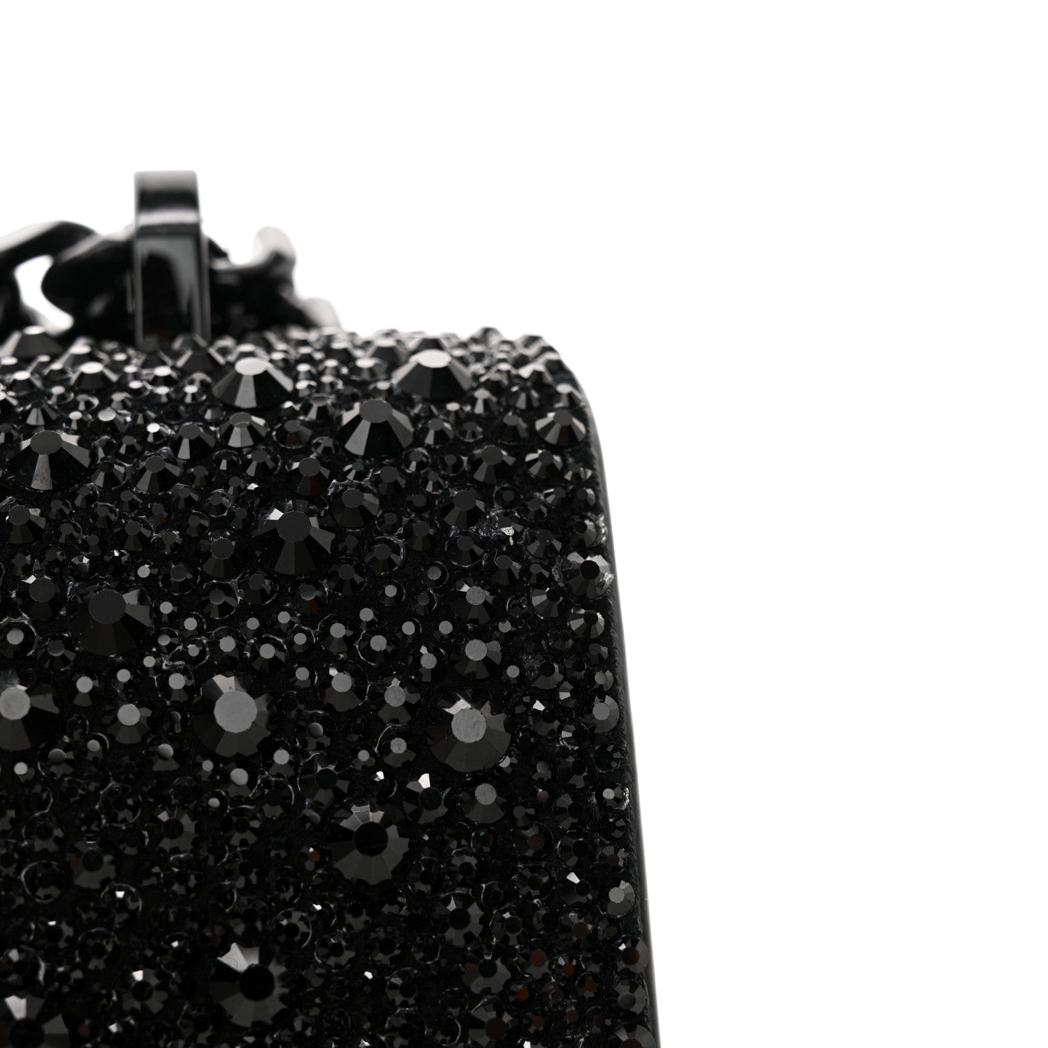 Alexander McQueen Calfskin Crystal Chain Clutch Black 11 of 12