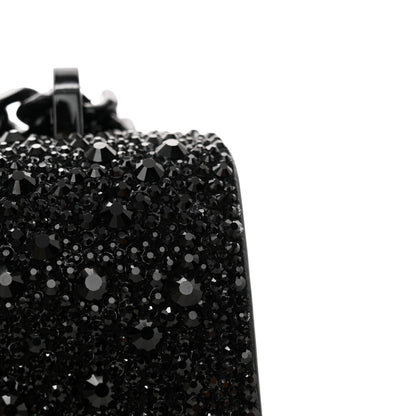 Alexander McQueen Calfskin Crystal Chain Clutch Black 11 of 12