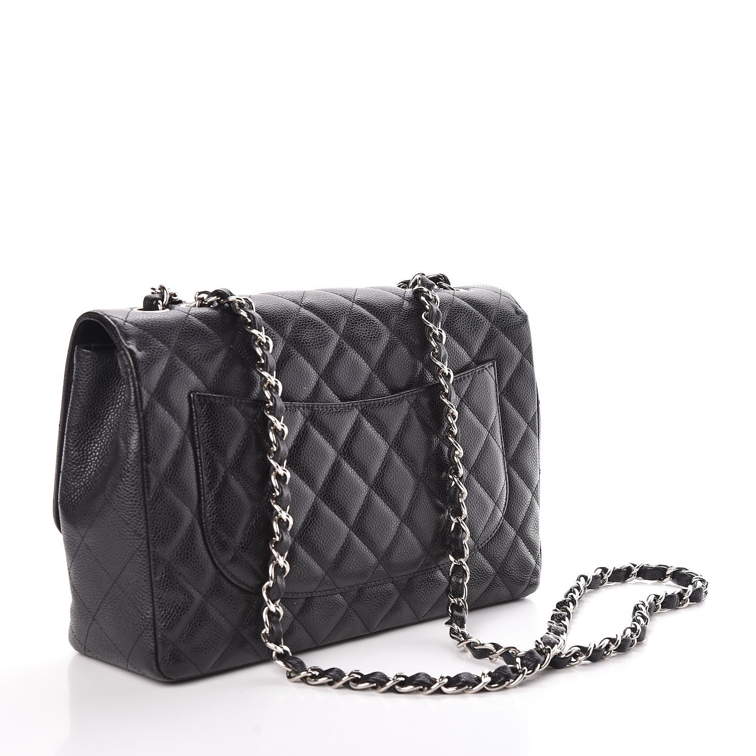 Chanel Caviar Quilted Jumbo Single Flap Black 3 of 13
