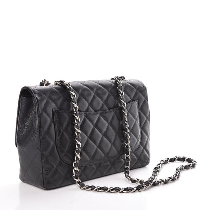 Chanel Caviar Quilted Jumbo Single Flap Black 3 of 13