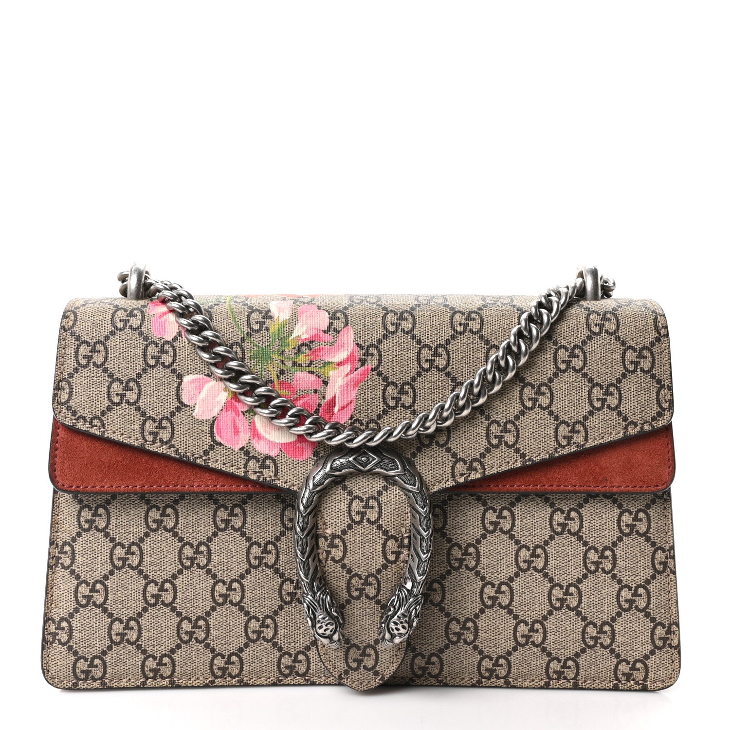 Gucci GG Supreme Monogram Blooms Small Dionysus Shoulder Bag Beige Multicolor Dry Rose 1 of 10