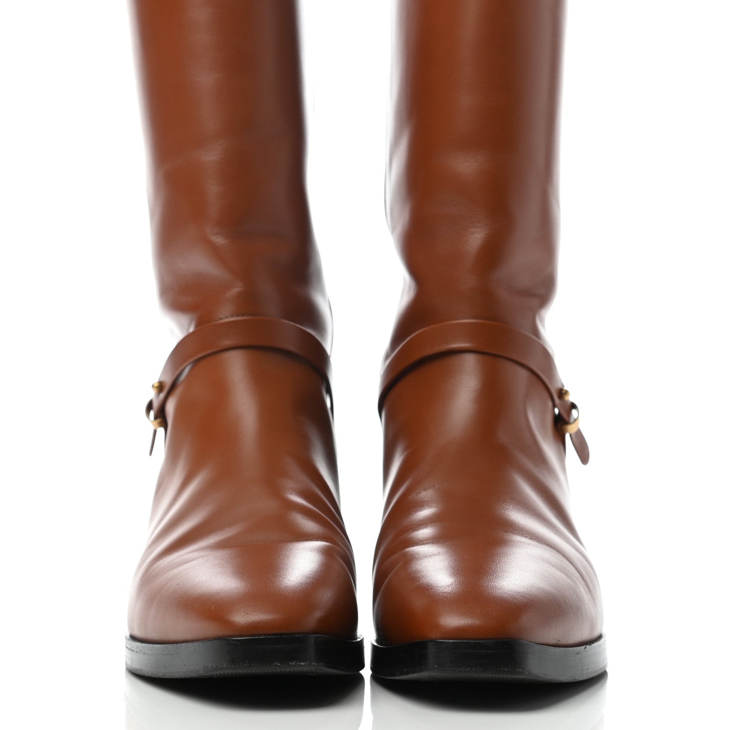Gucci Calfskin Rosie Tall Riding Boots 37 Brown Papaya 2 of 7