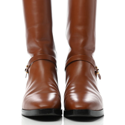 Gucci Calfskin Rosie Tall Riding Boots 37 Brown Papaya 2 of 7