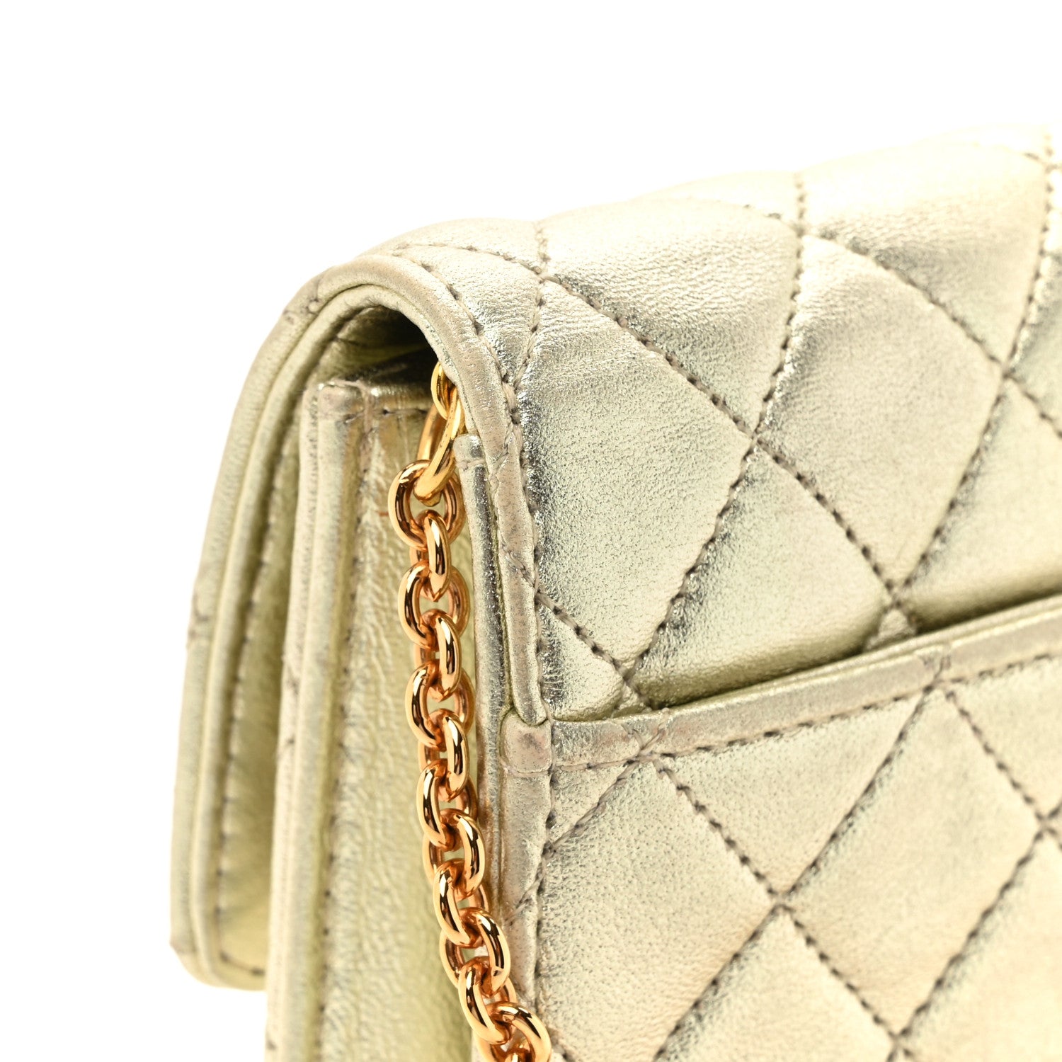Chanel Metallic Lambskin Quilted Mini Flap Gold 11 of 12