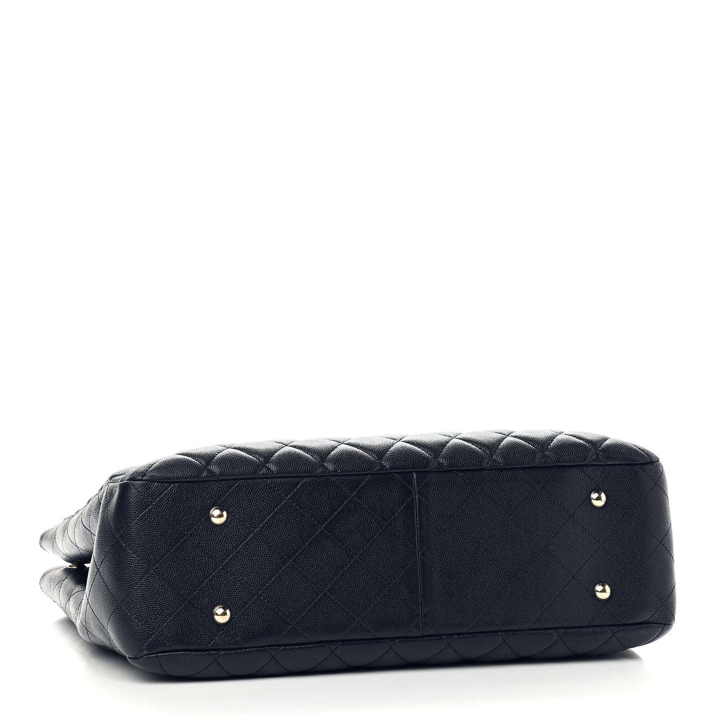 Caviar Quilted Large CC Shopping Tote Navy