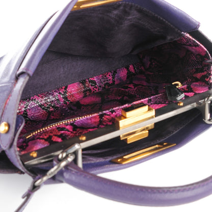 Fendi Goatskin Python Medium Peekaboo Iconic Satchel Violet 6 of 10