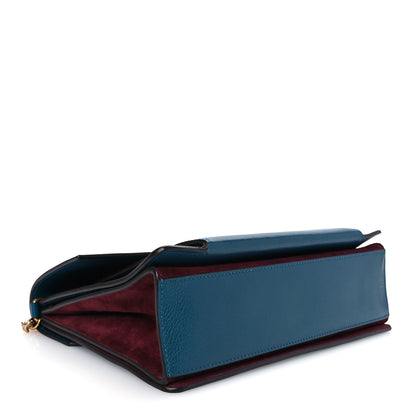 Givenchy Sugar Goatskin Suede Medium GV3 Shoulder Bag Blue Aubergine 4 of 10