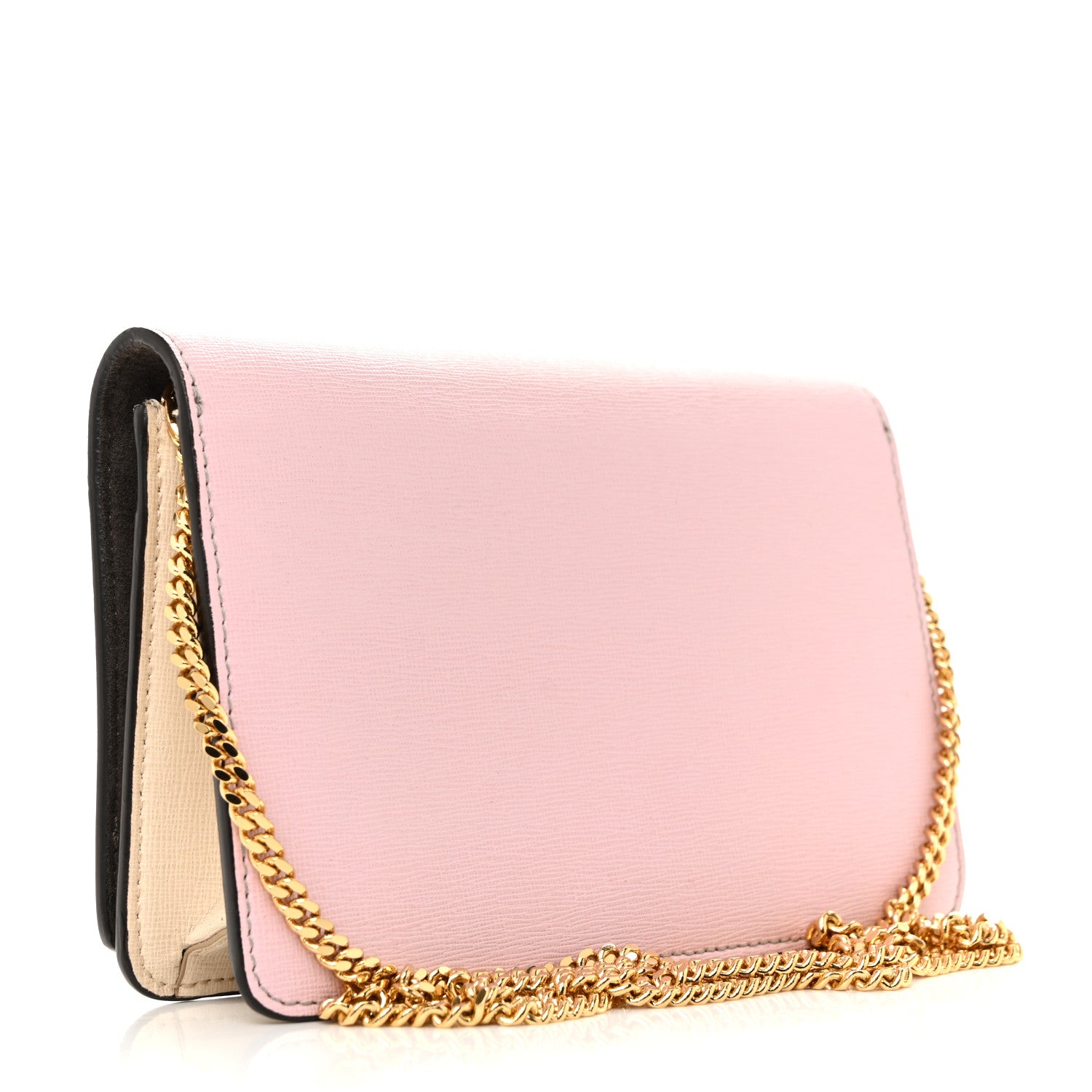 Fendi Vitello Elite Monster Eyes Studded Tube Wallet on Chain Grey Powder Cuoio Bubblegum 3 of 13