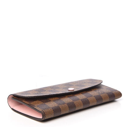 Louis Vuitton Damier Ebene Emilie Wallet Rose Ballerine 4 of 8
