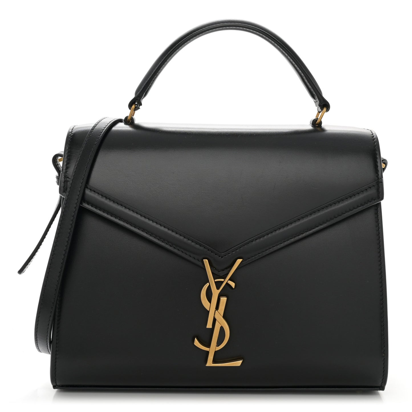 Smooth Calfskin Medium Classic Monogram Cassandra Top Handle Black Rouge Legion