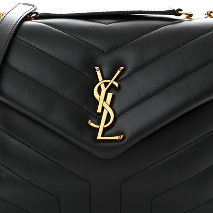 Saint Laurent Calfskin Y Quilted Monogram Small Loulou Chain Satchel Black 8 of 10