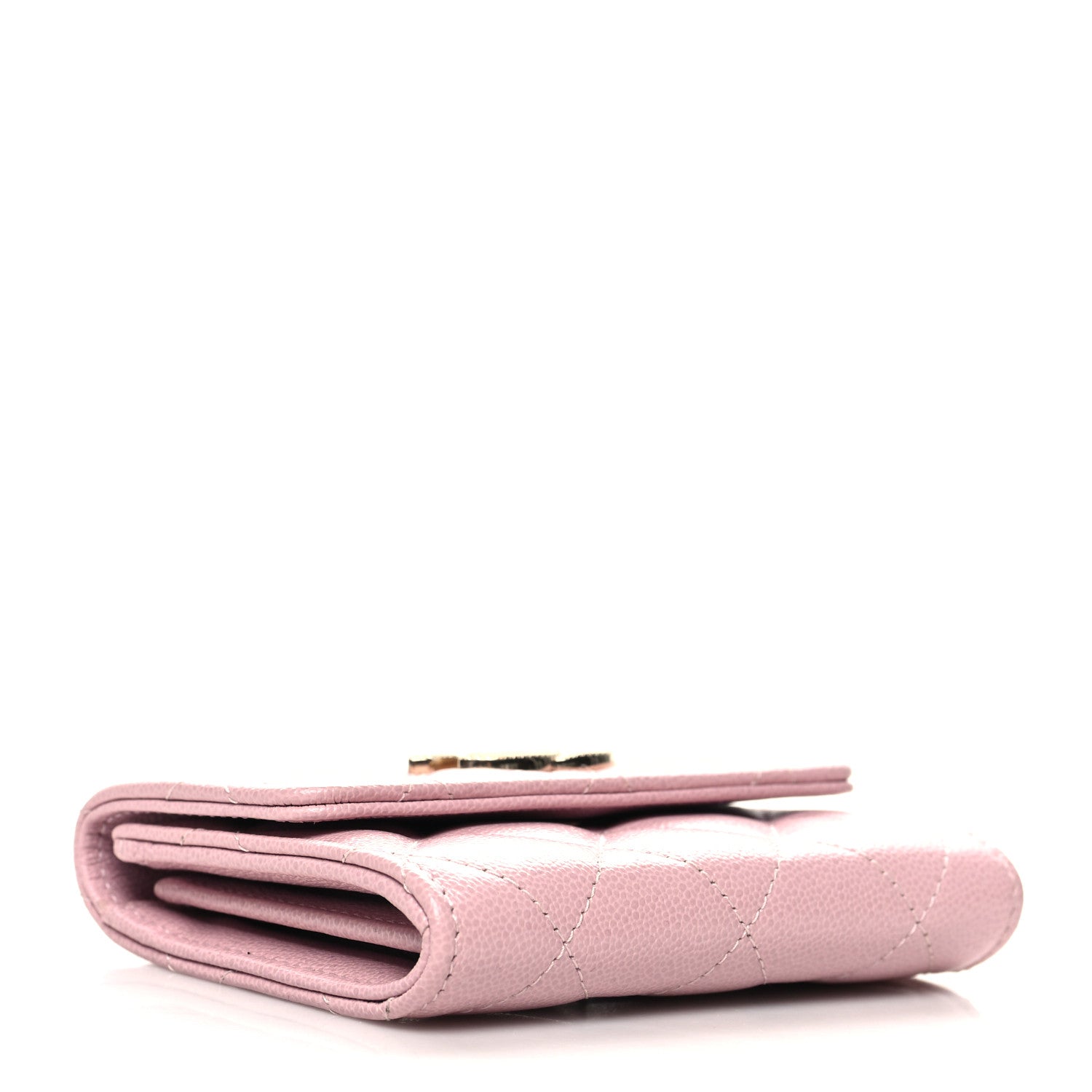 Chanel Caviar Quilted Studded CC Flap Card Holder Light Pink 4 of 10