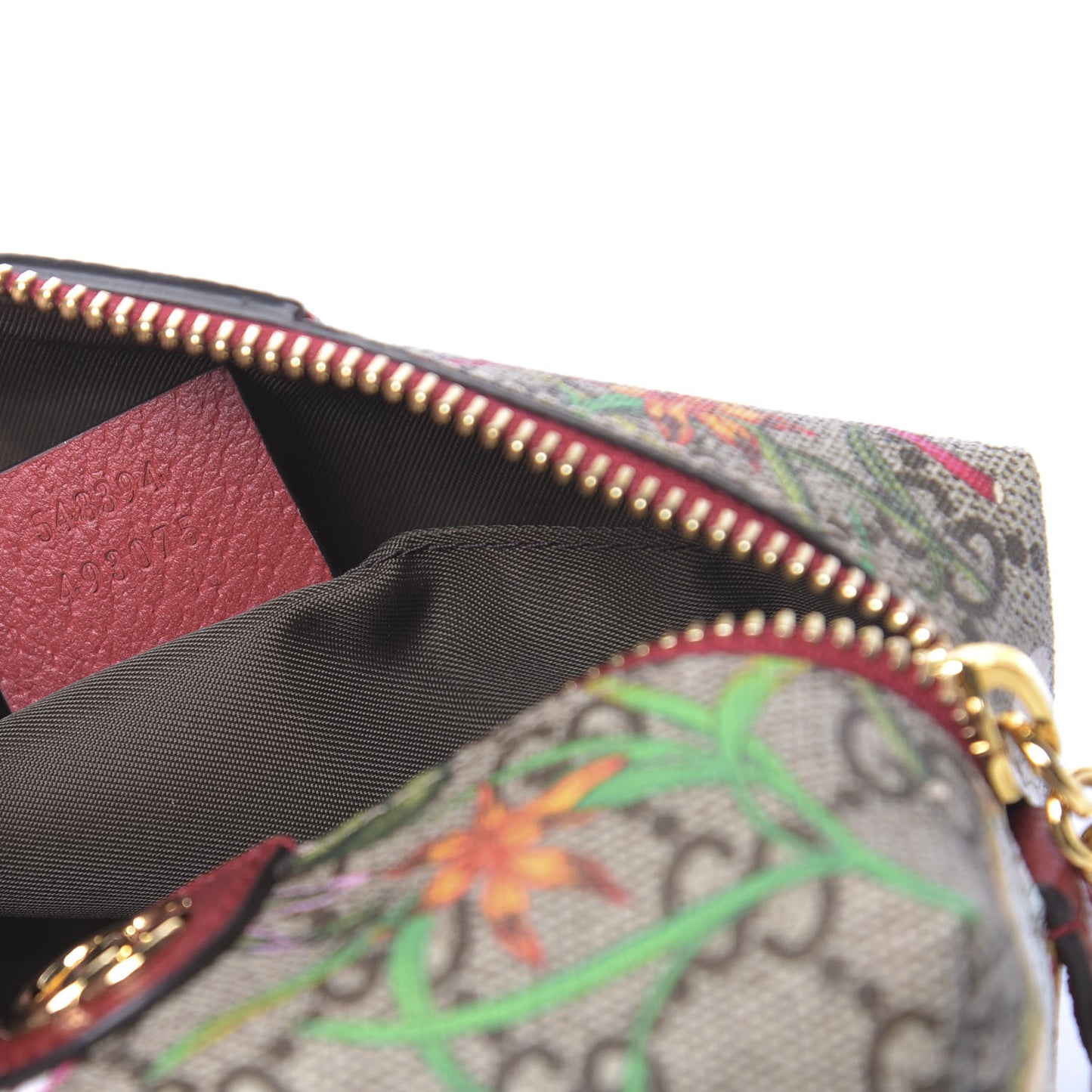 Soft GG Supreme Monogram Flora Calfskin Small Ophidia Cosmetic Case Beige Ebony Multicolor Rosso