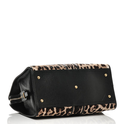Saint Laurent Pony Hair Leopard Print Large Cabas Chyc Black 4 of 8