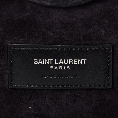 Saint Laurent Calfskin Fringe Small Monogram Love Shoulder Bag Black 6 of 9