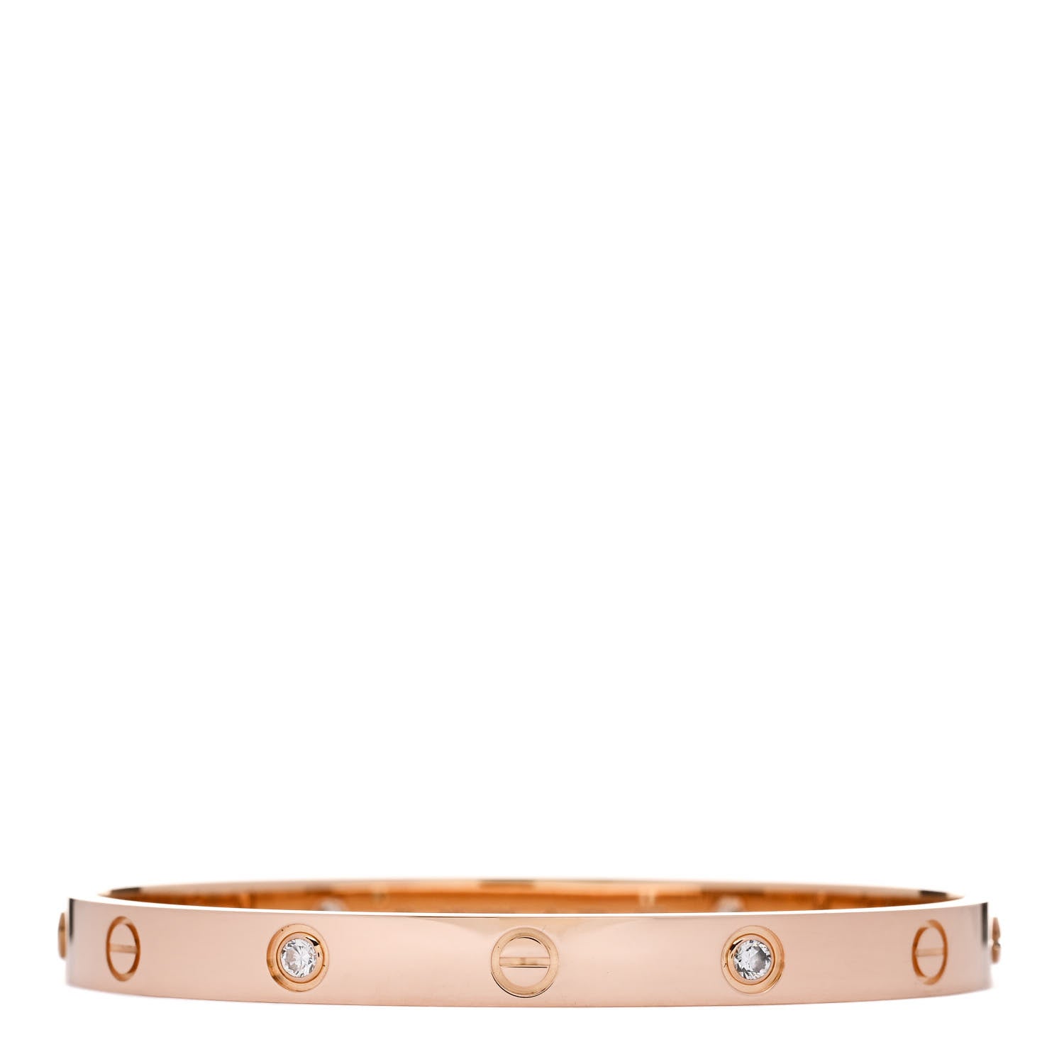 Cartier 18K Pink Gold 4 Diamond LOVE Bracelet 18 1 of 9