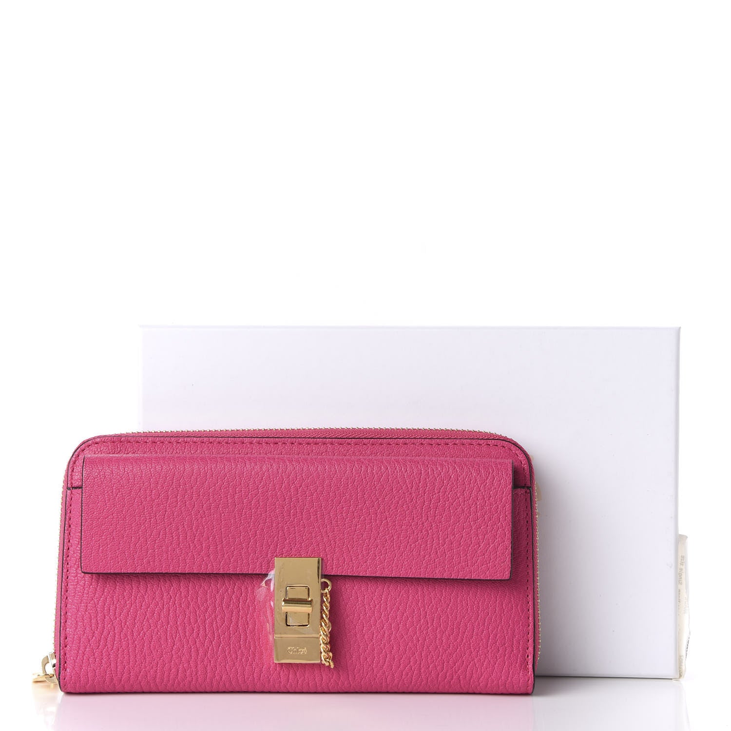 Chloe Grained Lambskin Drew Long Zipped Wallet Fuchsia Rose 10 of 10