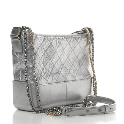 Chanel Metallic Aged Calfskin Quilted Medium Gabrielle Silver 3 of 11