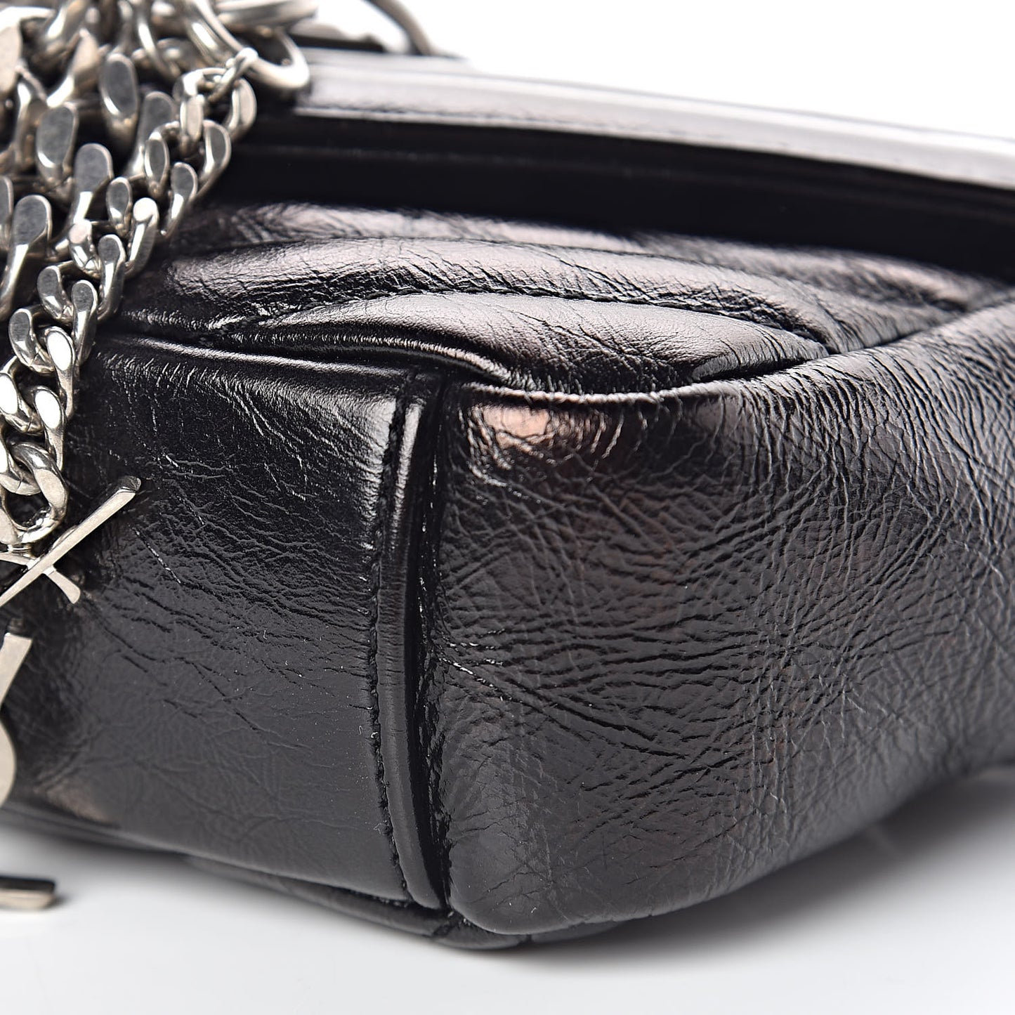 Calfskin Matelassé Monogram Classic Baby Punk Chain Bag Black