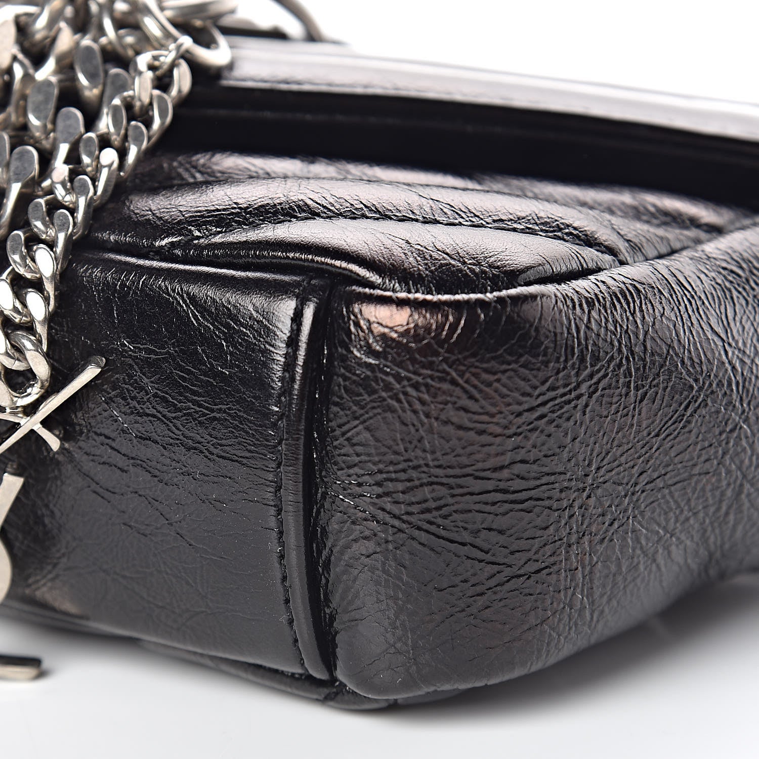 Saint Laurent Calfskin Matelassé Monogram Classic Baby Punk Chain Bag Black 10 of 10