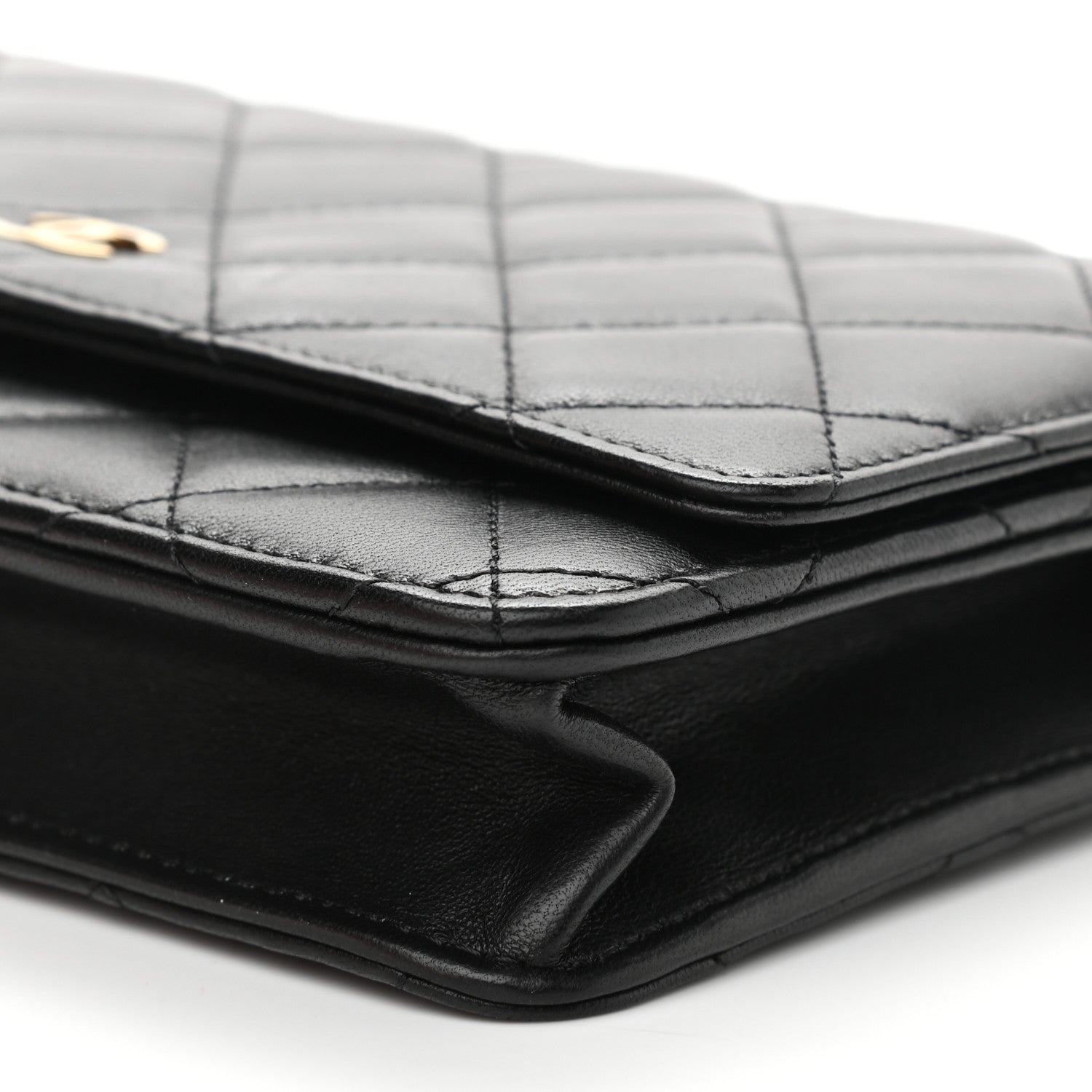 Chanel Lambskin Quilted Wallet On Chain WOC Black 10 of 12