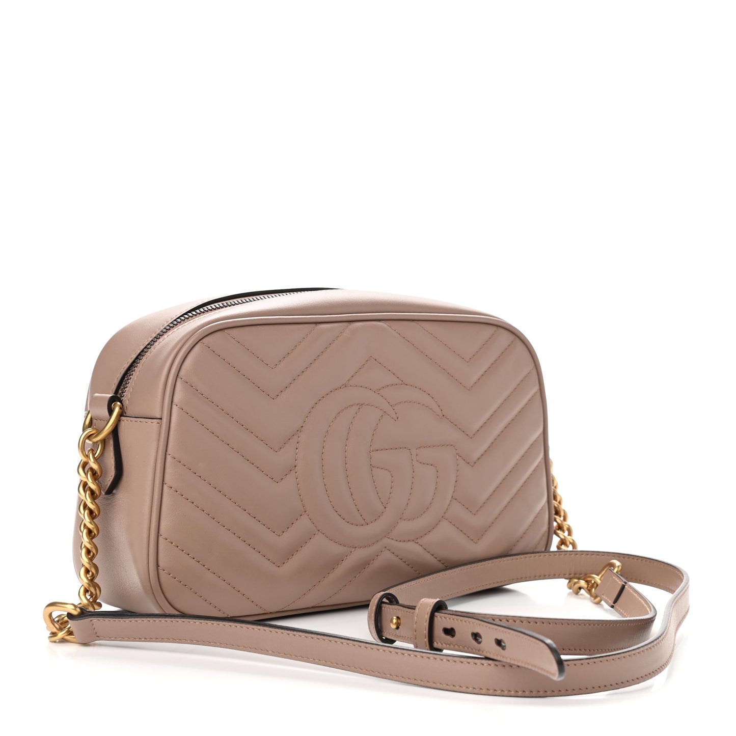 Calfskin Matelasse Small GG Marmont Chain Shoulder Bag Porcelain Rose