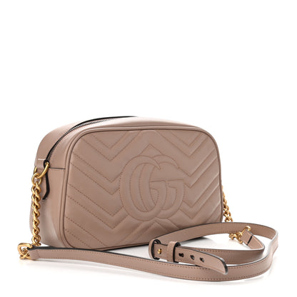 Gucci Calfskin Matelasse Small GG Marmont Chain Shoulder Bag Porcelain Rose 3 of 9