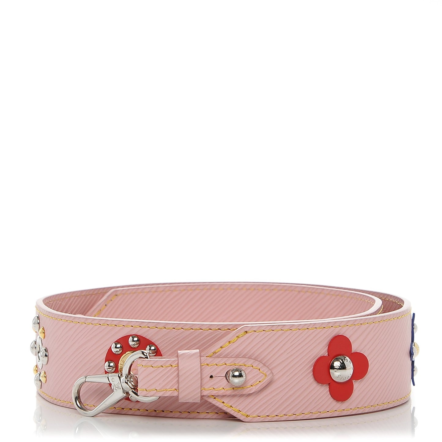 Epi Mechanical Flowers Bandouliere Shoulder Strap Rose Ballerine